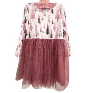 Mia Belle Girls Tree Print Top with Sparkle Tulle Skirt – NWT